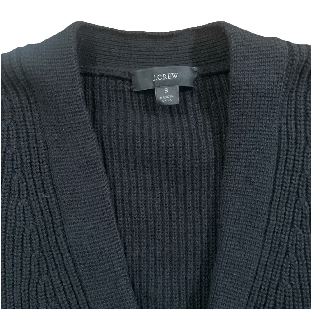 J.Crew Cardigan Sweater Women S Black Button Front V-Neck Cashmere Blend Preppy - Picture 2 of 13